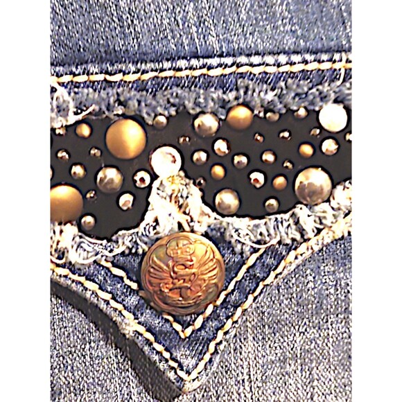 Seven7 Luxe Embellished Cowgirl Capri Jeans Size 16 NWTs - Picture 8 of 9